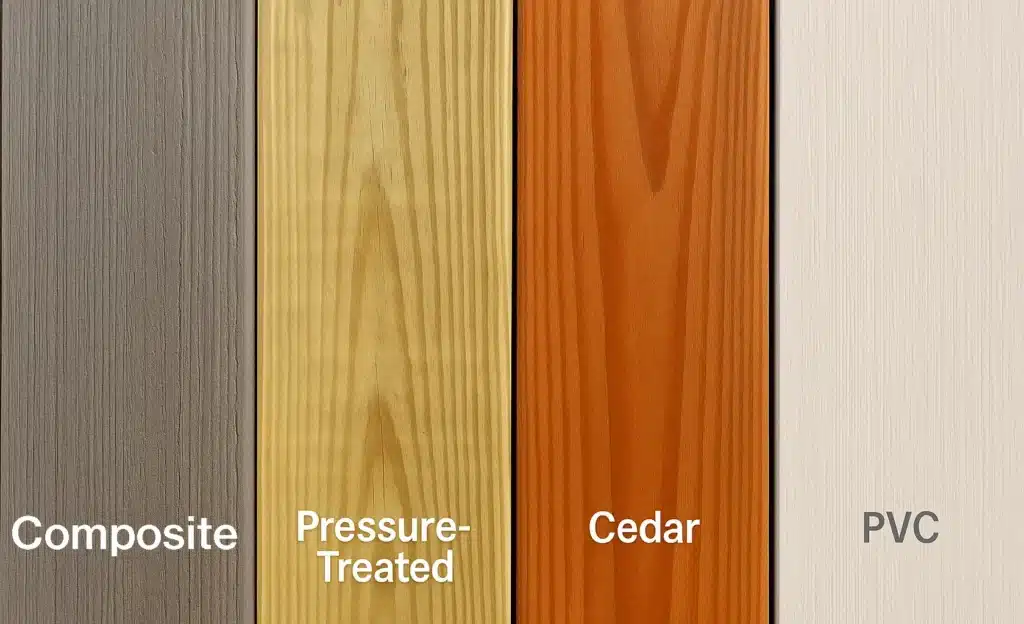 deck materials compared side by side